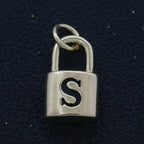 14K Gold Filled Padlock Letter Initial Lock Personalized Charm Pendant | A-822-A-834