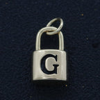 14K Gold Filled Padlock Letter Initial Lock Personalized Charm Pendant | A-822-A-834