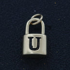 14K Gold Filled Padlock Letter Initial Lock Personalized Charm Pendant | A-822-A-834