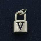 14K Gold Filled Padlock Letter Initial Lock Personalized Charm Pendant | A-822-A-834