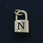 14K Gold Filled Padlock Letter Initial Lock Personalized Charm Pendant | A-822-A-834
