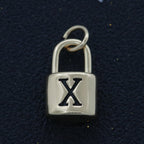 14K Gold Filled Padlock Letter Initial Lock Personalized Charm Pendant | A-822-A-834