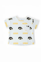Iowa White Tigerhawk Ruffle Pocket Tee