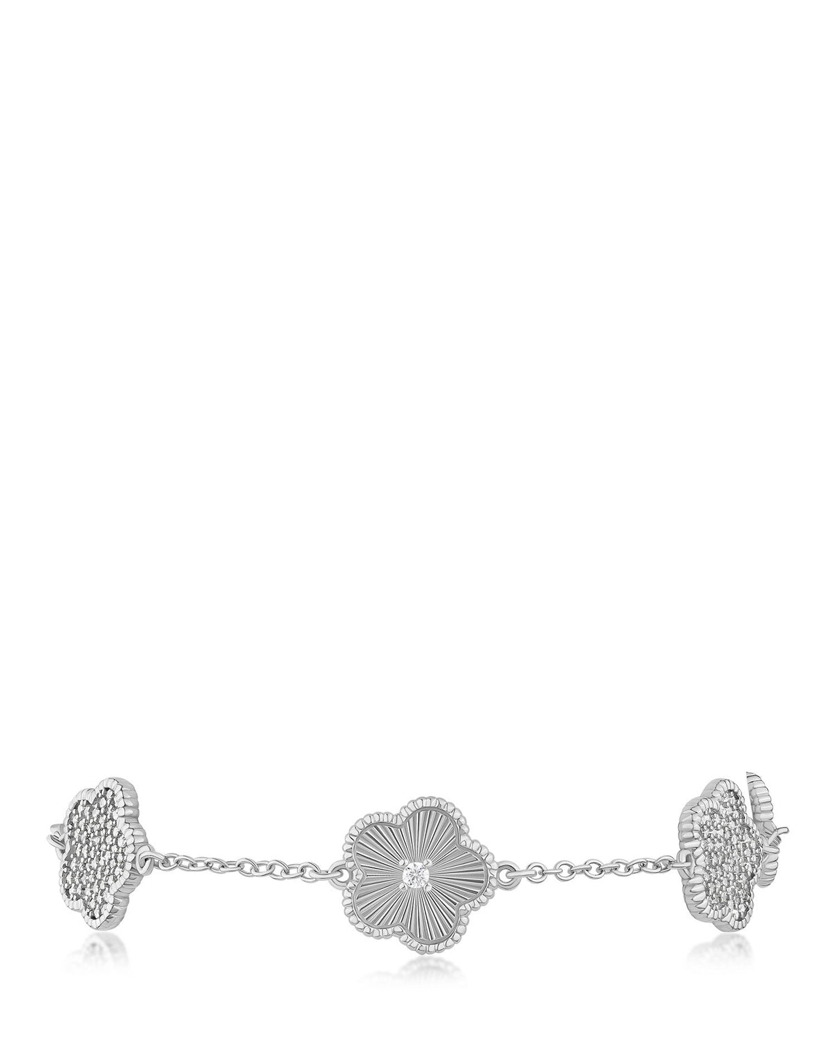 Alternating Pave Clover Bracelet
