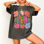 Kindergarten Boho Teacher Floral Back To School First Day Of School Edition Comfort Colors Tee