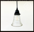 Clear Chevron Ribbed Vintage Pendant
