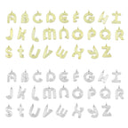 Gold Silver Alphabet Initial Charm Pendant, Sku#LX944
