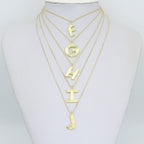 Gold Silver Alphabet Initial Charm Pendant, Sku#LX944