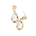 Women's Glass Crystal Teardrop Dangle Earrings