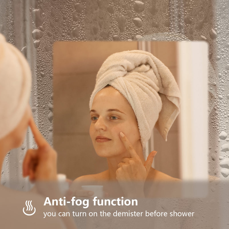 Virgo Acrylic LED Bathroom Mirror with Light, Anti-fog, Dimmable, Front-lit, Vertical Hanging, Shatterproof