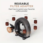 2 in 1 Single Serve Coffee Maker K Cup & Ground Coffee Brewer 4-8 Cup Size