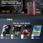9-in-1 Portable Jump Starter with Air Compressor 12V Car Battery Booster USB LED