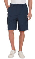 Men's Elastic Waist Cargo Shorts with Multi-Pocket Design