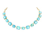 Women's Cushion Square Stone Link Evening Necklace