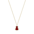 Gold Plated Red Agate White Shell Mother Daughter Light Luxury Necklace