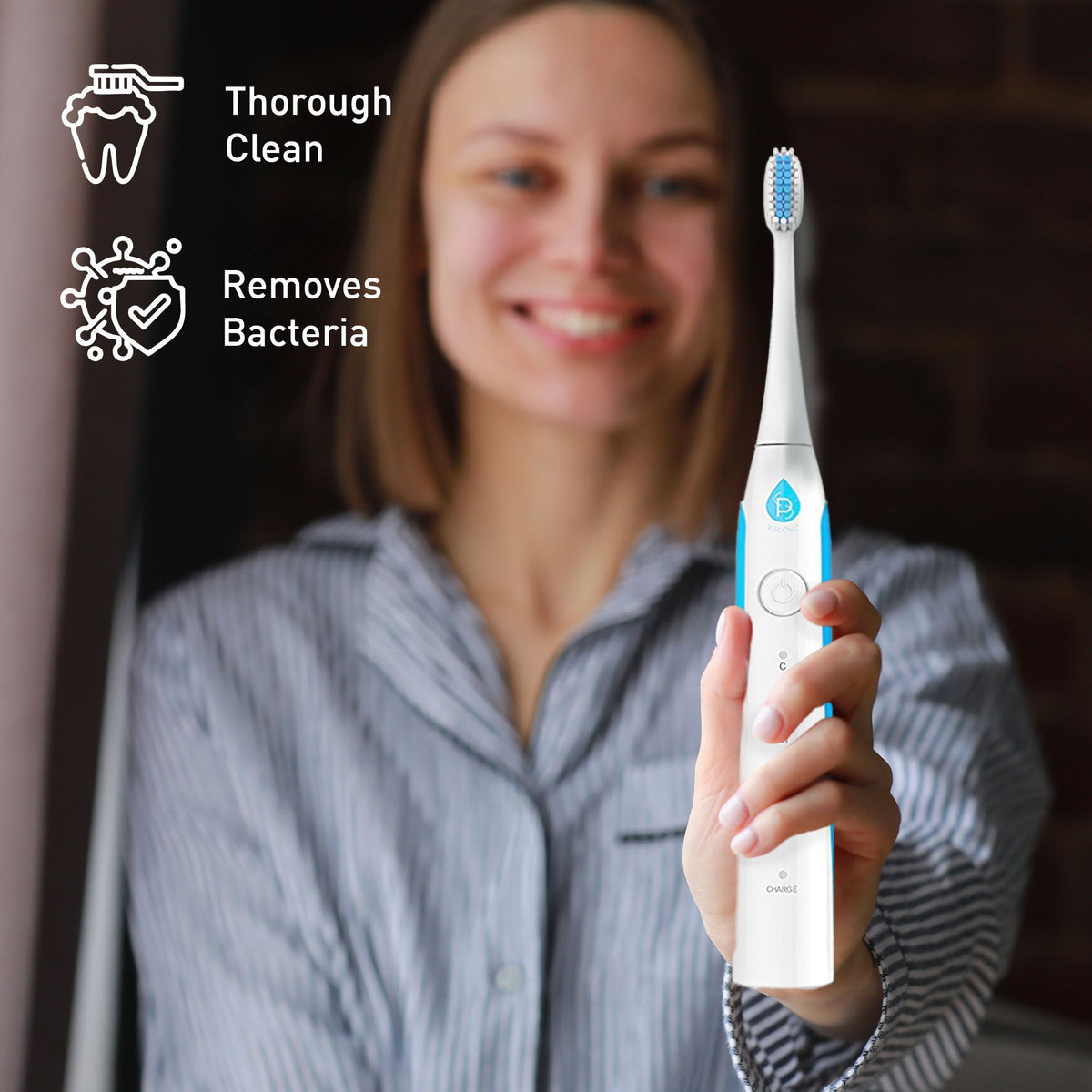 Pursonic Water Flosser & Sonic Rechargeable Toothbrush Bundle – Complete Oral Care System with UV Sanitizing Function