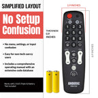 Anderic RRH100 2-Device Universal Remote Control for Hospitality TVs and Cable/Satellite/STB Boxes with Learning