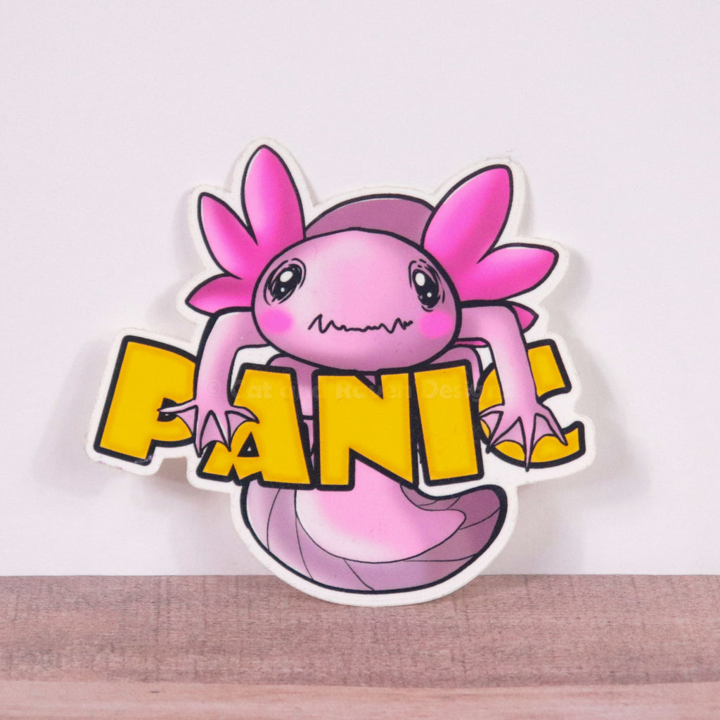 Panic Axolotl vinyl sticker