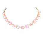 Women's Cushion Square Stone Link Evening Necklace