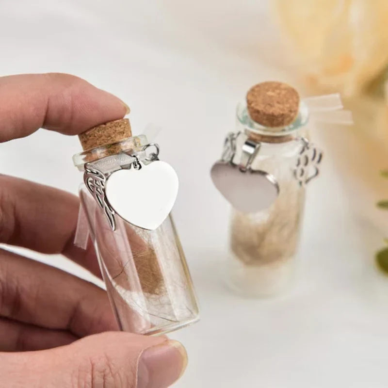 Pet Memorial Bottle for Pet Hair Dogs Cats | Fur Keepsake Storage with 3 Silver Accessories
