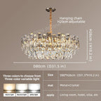 Loft Pendant Lighting Crystal Chandelier Ceiling for Dining Room Modern Led Ceiling Hanging Lamp for Living Room Villa