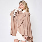 Shoulder Strap Solid Ruana Poncho