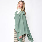Shoulder Strap Solid Ruana Poncho
