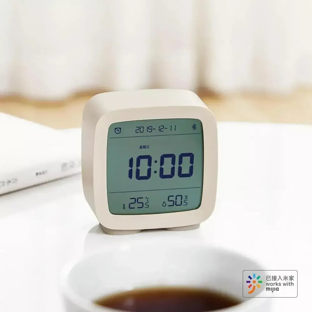 Qingping Bluetooth Digital Thermometer Temperature Humidity Monitoring Night Light Alarm Clock Work With Mijia App 3colors