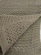 Women's Knitted Short Skirt with Hollow Straps and Slit, Sexy Beach Coverup Shirt for Summer