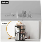 Rotating Makeup Organizer for Vanity 360 Spinning Skincare Organizers with Adjustable Trays Make Up Desk Storage Carousel Rack