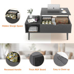 JHK Lift Top Coffee Tables For Living Room 39.37"x19.7" Desk Tea Wood Dining Tables Adjustable Storage Shelf Easy Lift Or Lower