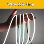 USB-Powered LED COB Strip Light-Flexible Cuttable Tape Light with Adhesive Backing, Push Button Control, for Homes, Kitchens