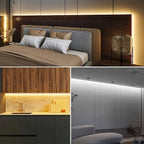 USB-Powered LED COB Strip Light-Flexible Cuttable Tape Light with Adhesive Backing, Push Button Control, for Homes, Kitchens