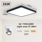 MARPOU Tuya Smart LED Ceiling Lamp Wood Grain App Voice Control Alexa/Google Remote Control Square Ceiling Lights Living Room