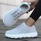Men's and Women's Barefoot Shoes Wide Version Simple Platform Walking Sneaker Lace Up Outdoor Lightweight Casual Running Shoes