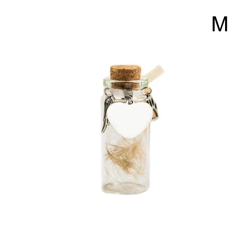 Pet Memorial Bottle for Pet Hair Dogs Cats | Fur Keepsake Storage with 3 Silver Accessories