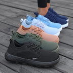 Men's and Women's Barefoot Shoes Wide Version Simple Platform Walking Sneaker Lace Up Outdoor Lightweight Casual Running Shoes