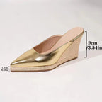 Fashion High Heels for Woman Gold Black Silver Elegant Women Shoes Luxury Handmade Weaving Lightweight Female Mules Slippers