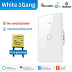 TNCE Tuya WiFi/Zigbee Smart Light Switch, Neutral Wire/No Neutral Wire Required Wall Touch Switch Work with Alexa, Google Home