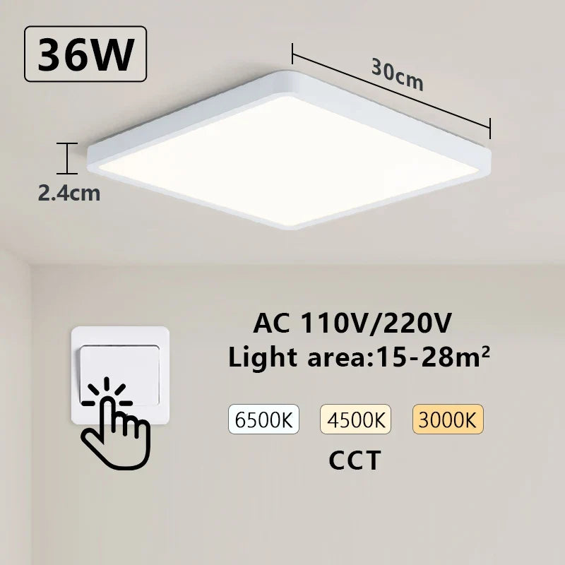 MARPOU Tuya Smart LED Ceiling Lamp Wood Grain App Voice Control Alexa/Google Remote Control Square Ceiling Lights Living Room