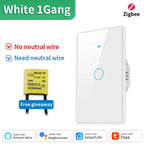 TNCE Tuya WiFi/Zigbee Smart Light Switch, Neutral Wire/No Neutral Wire Required Wall Touch Switch Work with Alexa, Google Home