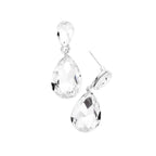 Women's Glass Crystal Teardrop Dangle Earrings