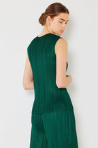 Pleated sleeveless tank top - T01SL_Hunter Green