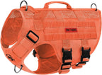 Tactical No-Pull Dog Harness – Mesh MOLLE Vest with Dual Handles