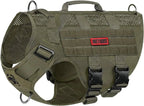 Tactical No-Pull Dog Harness – Mesh MOLLE Vest with Dual Handles