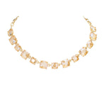 Women's Cushion Square Stone Link Evening Necklace