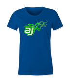 AJ Allmendinger - Women's Basic Tee Green Flame Logo