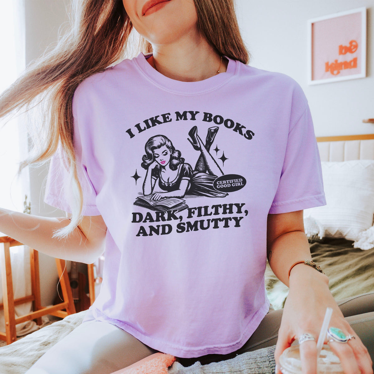 I Like My Books Dark, Filthy and Smutty Heavyweight Comfort Colors Boxy Cropped Shirt