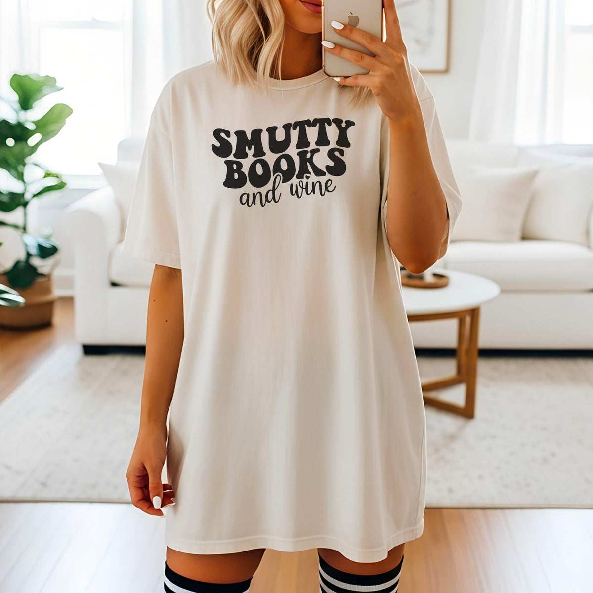 Smutty Books And Wine Heavyweight Comfort Colors Shirt