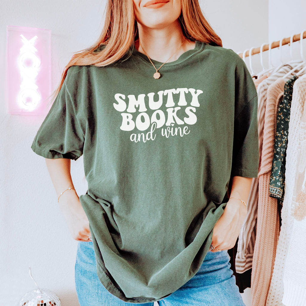 Smutty Books And Wine Heavyweight Comfort Colors Shirt
